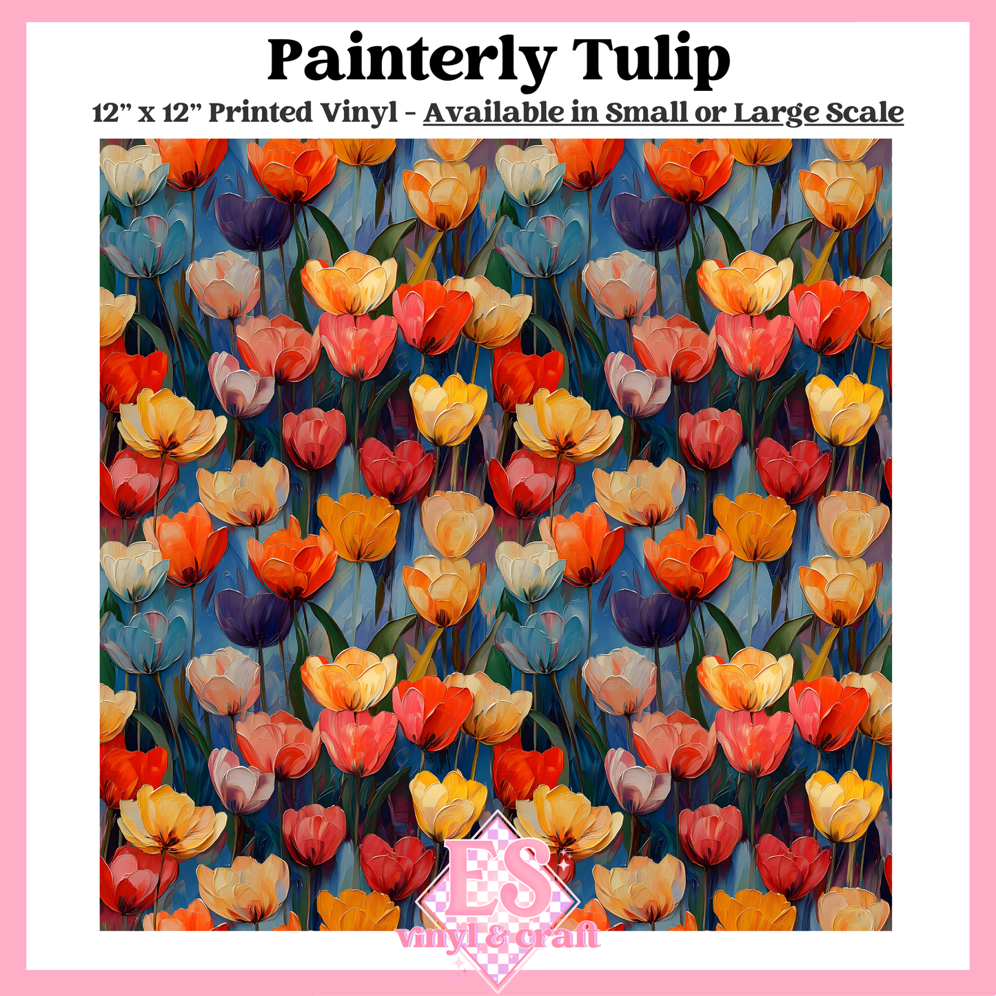 Painterly Tulip - Small or Large Scale Options - 12" x 12" Sheet image 0