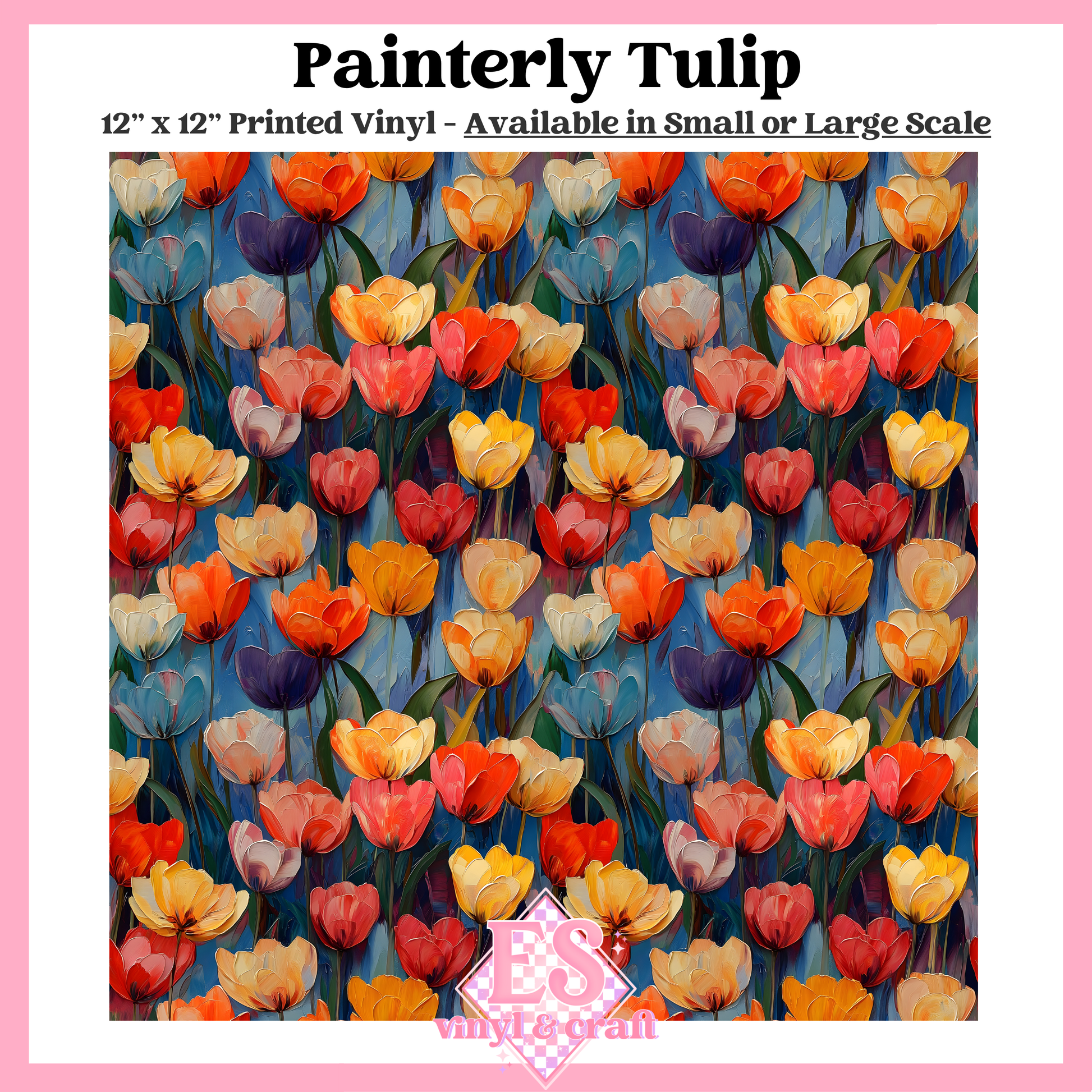 Painterly Tulip - Small or Large Scale Options - 12" x 12" Sheet image 0
