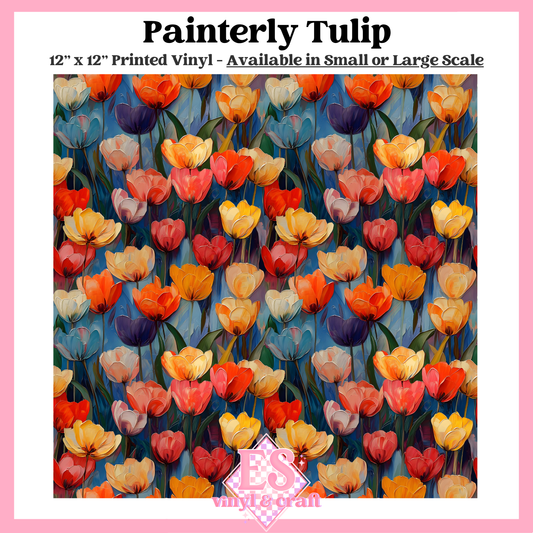 Painterly Tulip - Small or Large Scale Options - 12" x 12" Sheet image 0