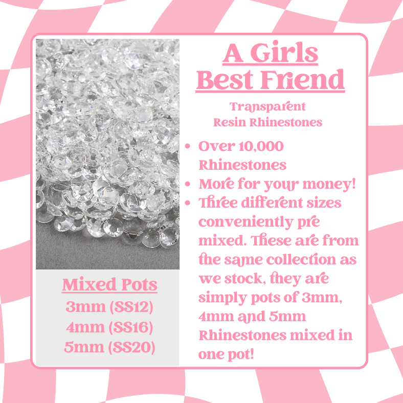 Rhinestone Mixed Pots - Transparent Series (3mm, 4mm, 5mm) image 1