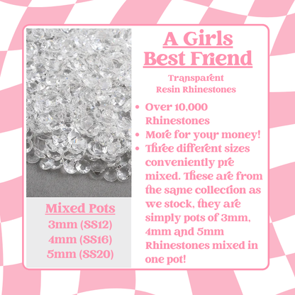 Rhinestone Mixed Pots - Transparent Series (3mm, 4mm, 5mm) image 1