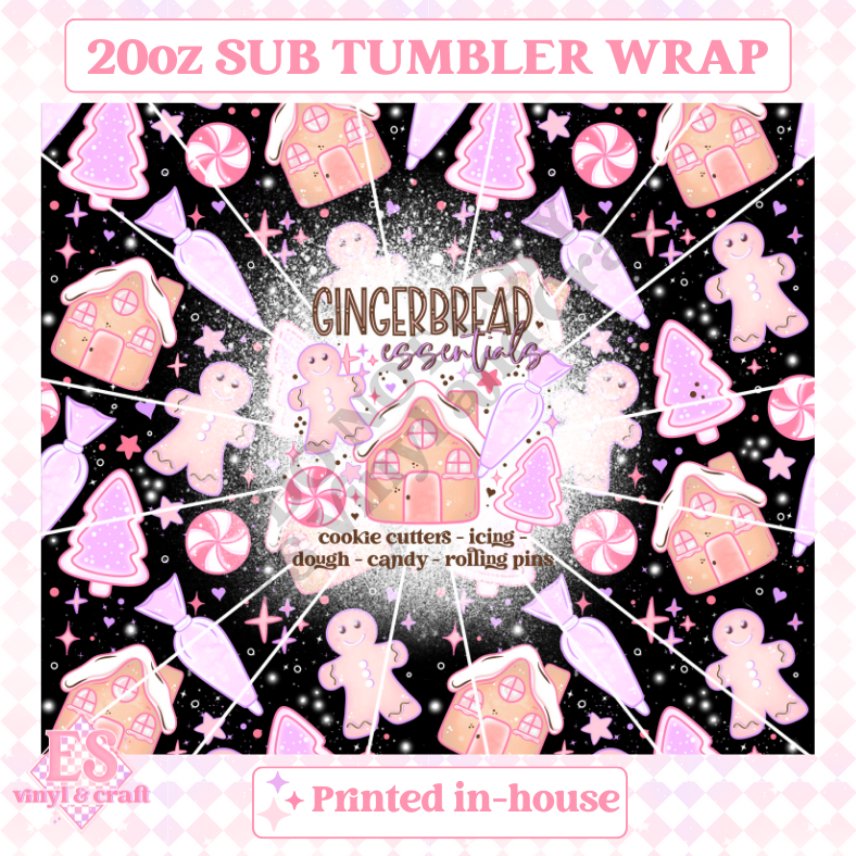 Pastel Gingerbread - Full 20oz Tumbler Sublimation Ready Print image 1