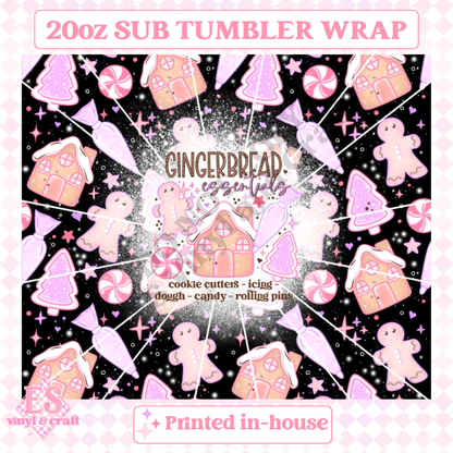 Pastel Gingerbread - Full 20oz Tumbler Sublimation Ready Print image 1