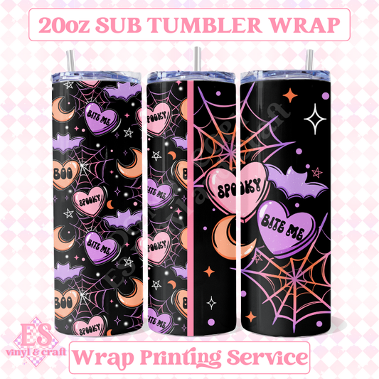 Spooky Valentines - Full 20oz Tumbler Sublimation Ready Print image 0