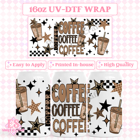 Coffee (Iced) - 16oz Beer Can / Libbey UV-DTF image 0