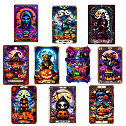 Halloween Tarot Card Decals -White Glossy Vinyl Section 1 image 0