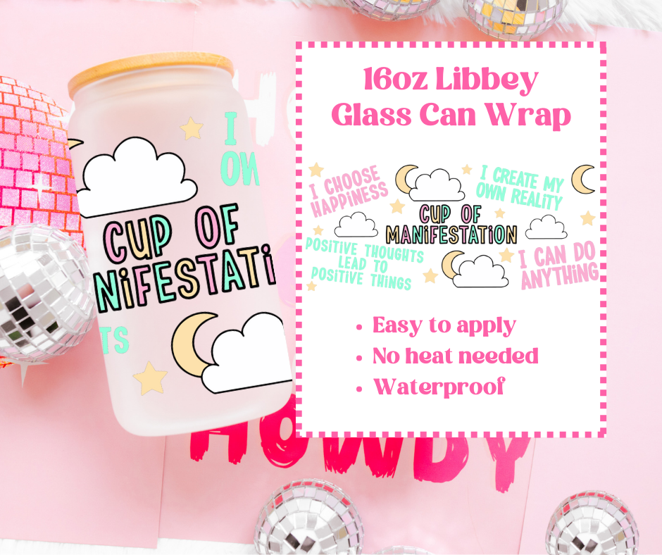Cup of Manifestation - UVDTF 16oz Libbey Can Wrap image 0