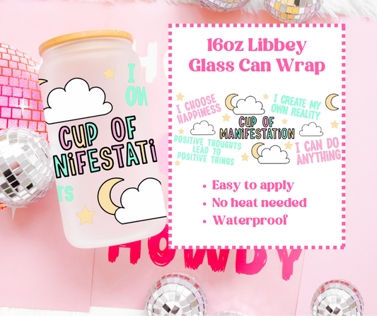 Cup of Manifestation - UVDTF 16oz Libbey Can Wrap image 0