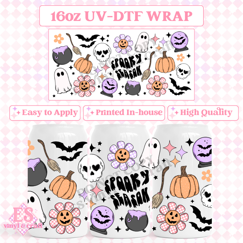 Spooky Season - 16oz Beer Can / Libbey UV-DTF image 0