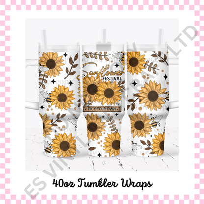 40oz Tumbler Wraps - UV-DTF (2 Wraps - Top and Bottom) image 0