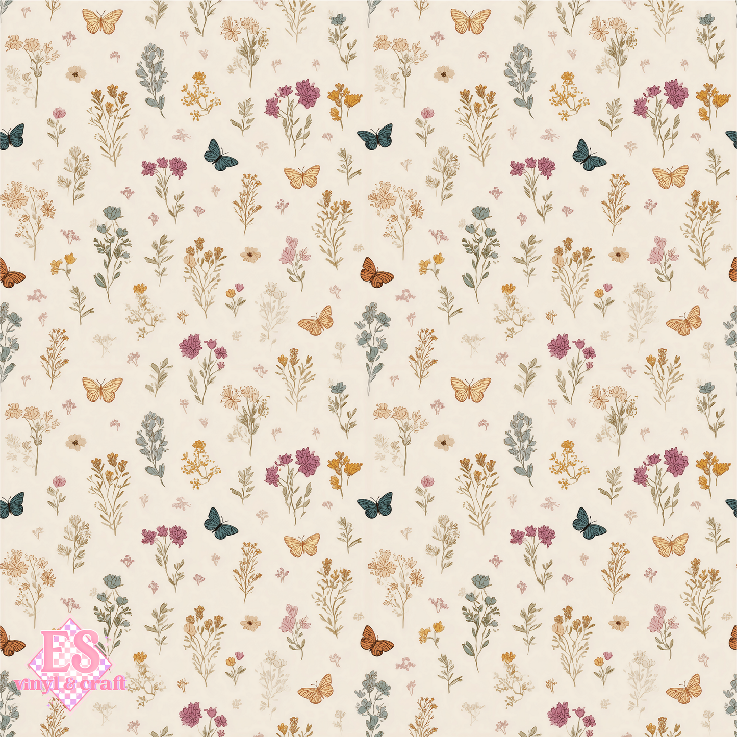Flutter & Bloom Collection - UV Printed Vinyl 12" x 12" Sheet image 10
