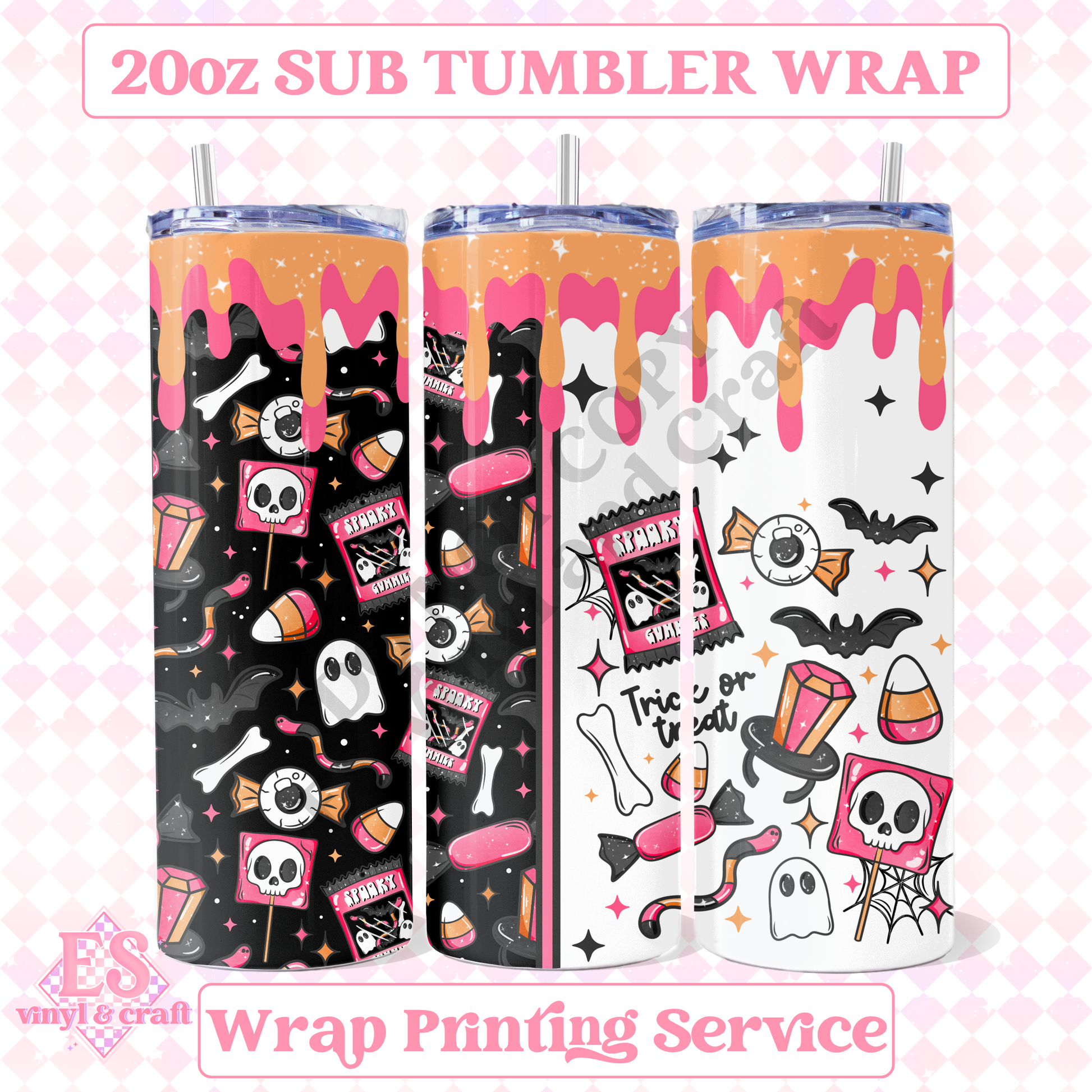 Trick or Treat - Full 20oz Tumbler Sublimation Print image 0