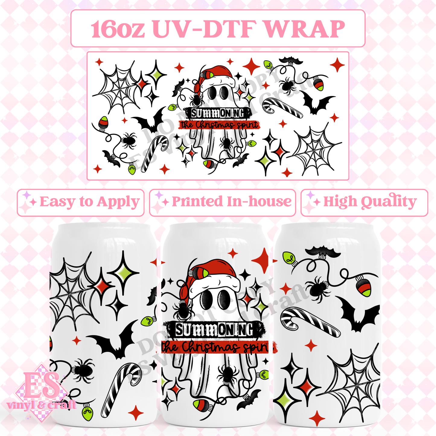 Summoning Christmas - 16oz Beer Can / Libbey UV-DTF Transfer image 0