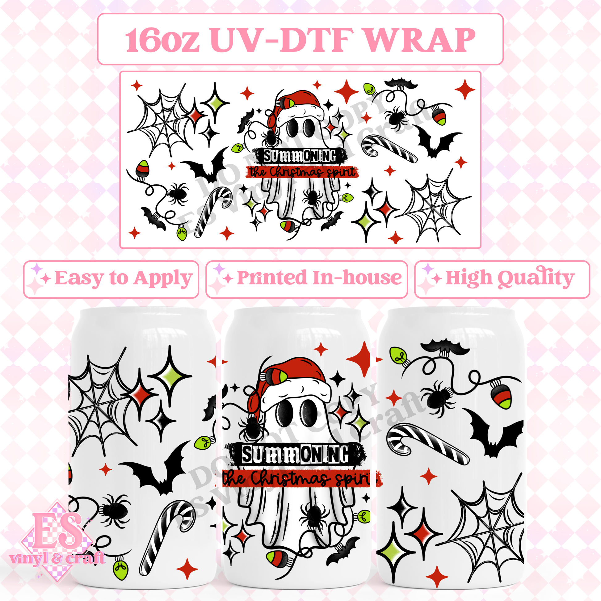 Summoning Christmas - 16oz Beer Can / Libbey UV-DTF Transfer image 0