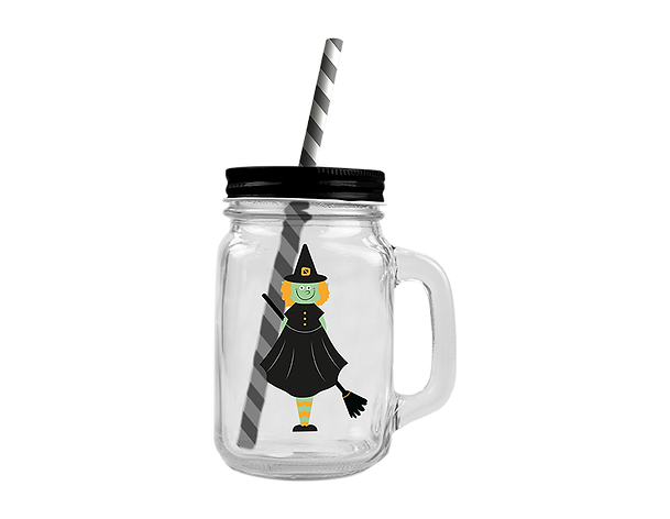 Halloween Mason Jar with Handle