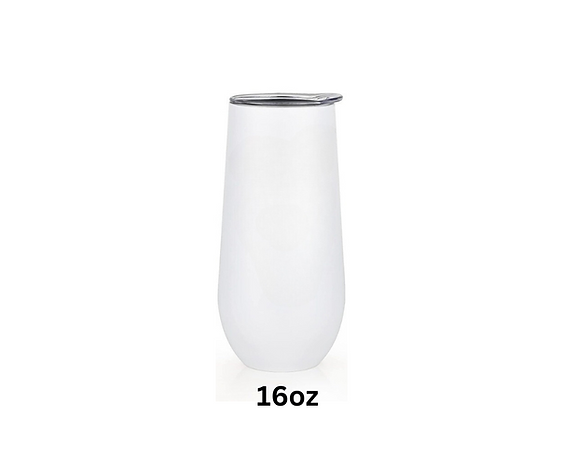 White Champagne Tumbler 16oz or 20oz