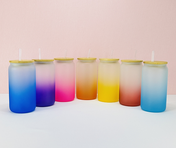 16oz Frosted Ombre Sublimation Glass