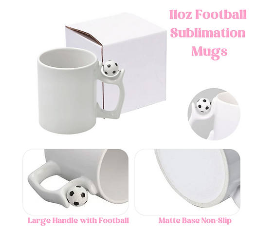 Football Handle Sublimation Mugs 11oz (330ml)