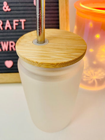 Libbey Frosted 16oz - Vinyl, UVDTF or Sublimation - Plastic Straw