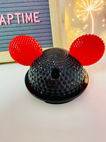 Mouse Ears Snowglobe Lid - Black & Red