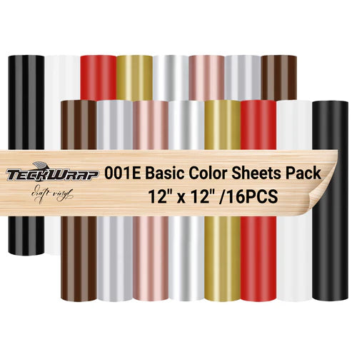 Teckwrap 001 Economical Basic Colour Sheet Pack 12" x 12" x 16 Sheets