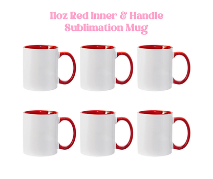 11oz Red Inner and Handle Sublimation Mug