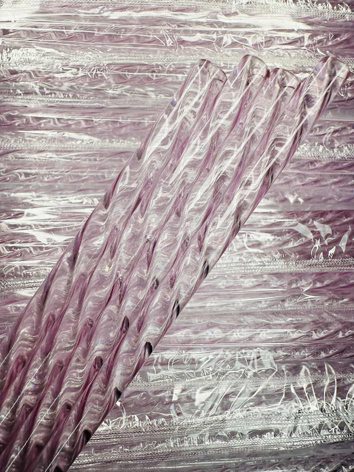 Pale Purple Swirl Straw