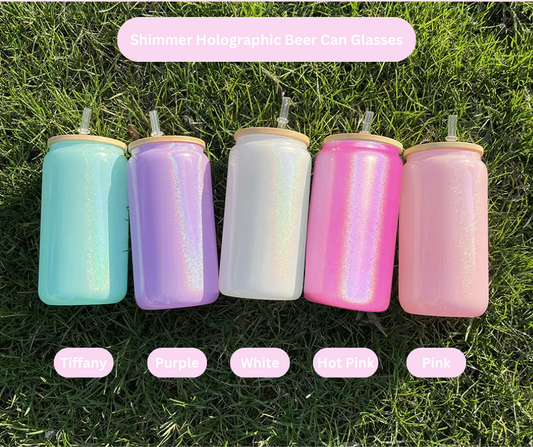 16oz Shimmer Holographic Beer Can Sublimation