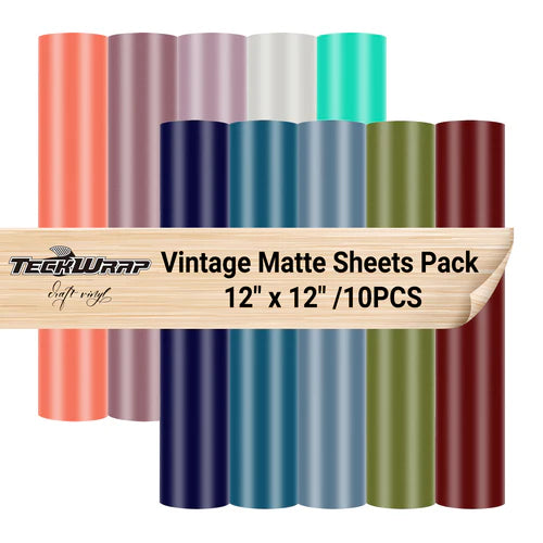 Teckwrap Vintage Matte Sheet Pack 12" x 12" x 10 Sheets