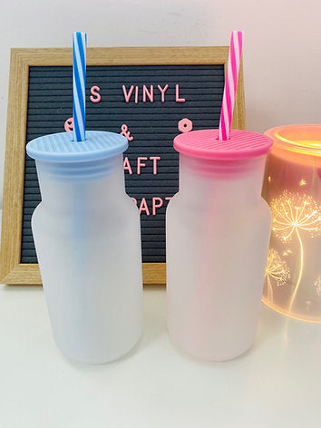 Milk Bottle Frosted Glass 550ml Sublimation Ready