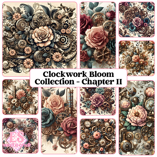 The Clockwork Bloom Collection - Chapter II - 12" x 12" Sheet