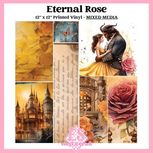 Eternal Rose - Mixed Media Vinyl - 12" x 12" Sheet