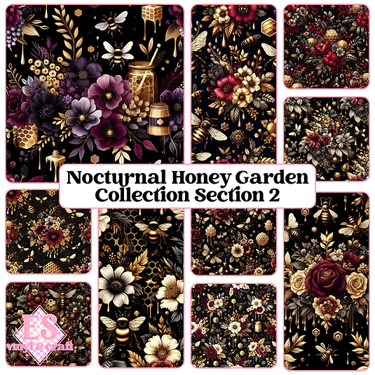 Nocturnal Honey Garden Collection - Section 2 - 12" x 12" Sheet