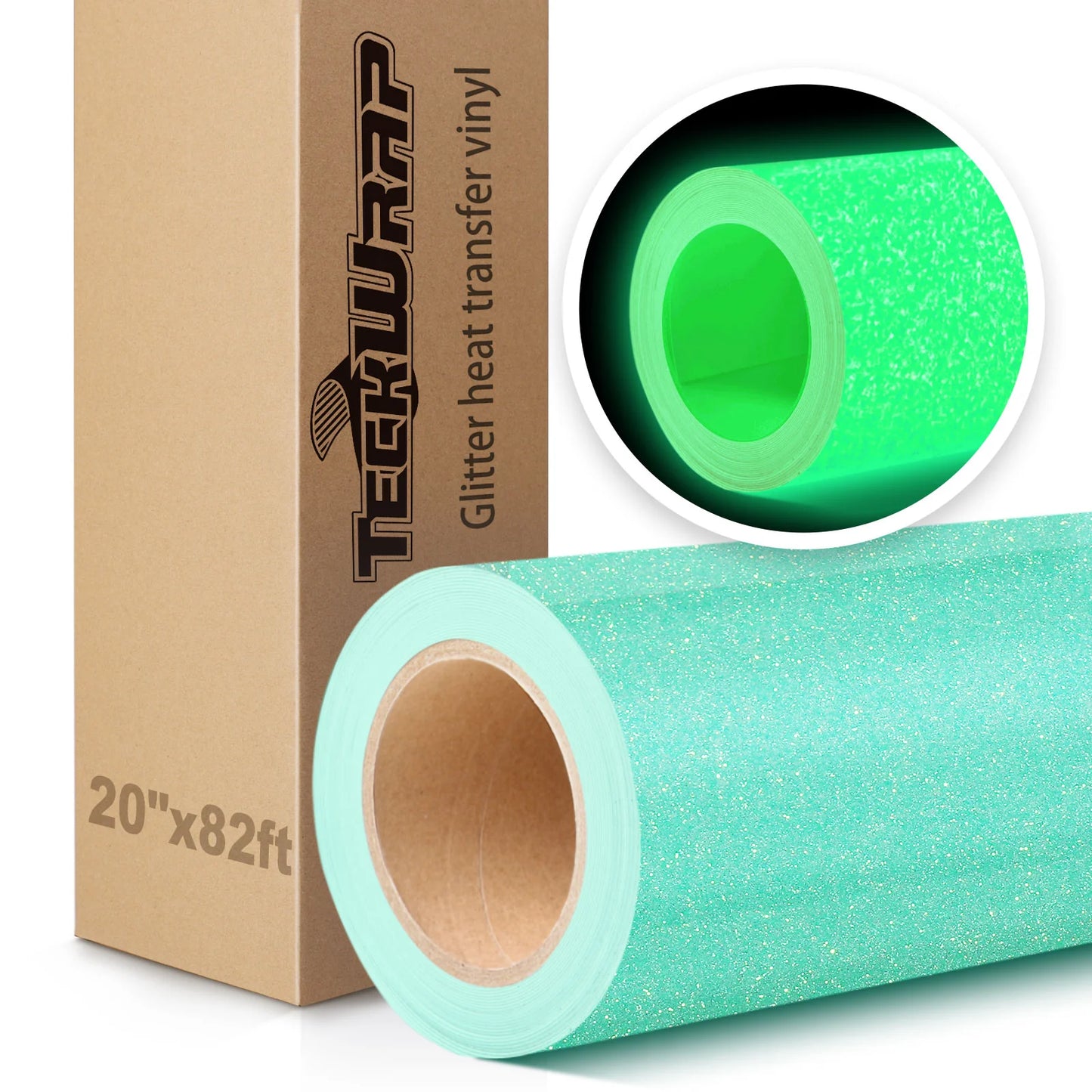 Teckwrap 20" Glow in the Dark Glitter Heat Transfer Vinyl