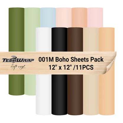 Teckwrap 001 Matte or Glossy Boho Sheet Pack 12" x 12" x 11 Sheets