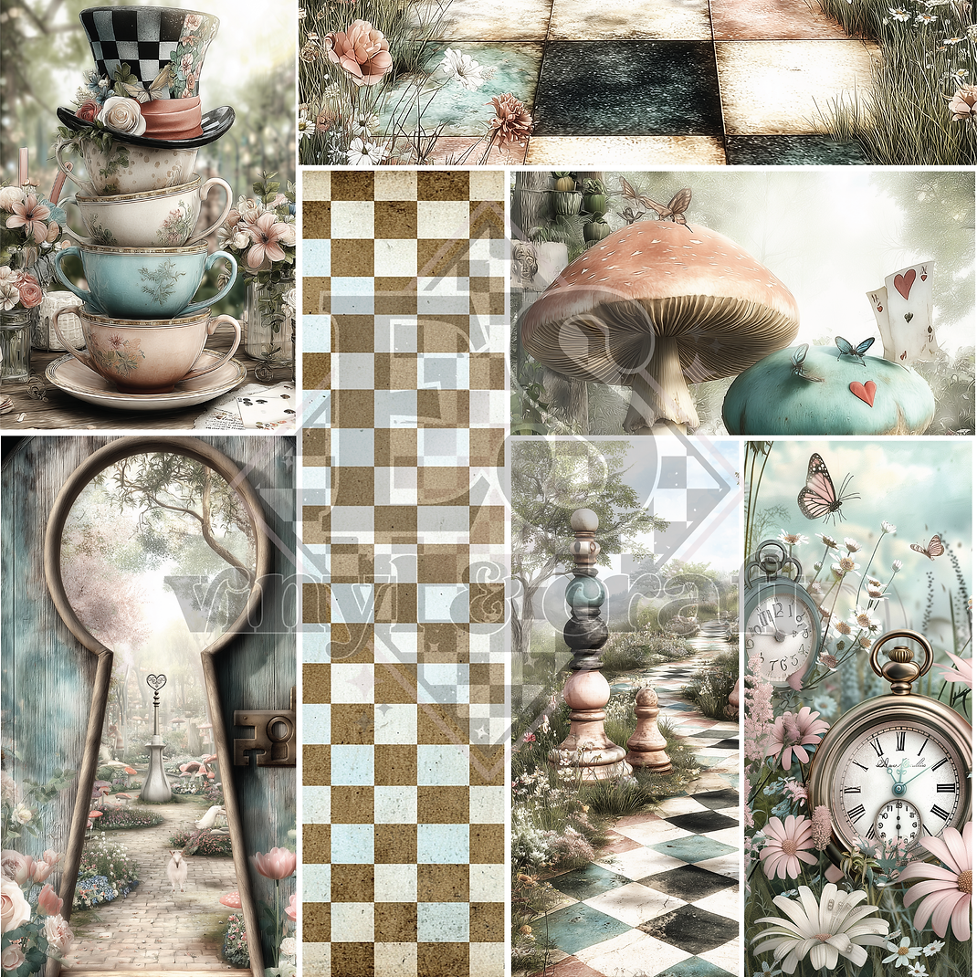 Walking in Wonderland - Mixed Media Vinyl - 12" x 12" Sheet