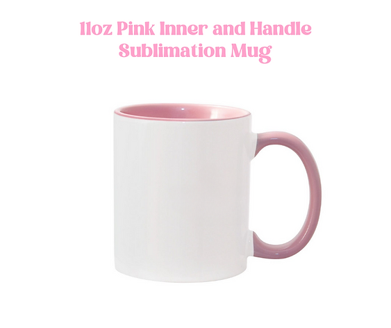 11oz Pink Inner and Handle Sublimation Mug
