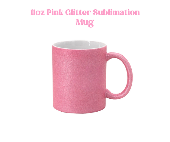 11oz Pink Glitter Sublimation Mug