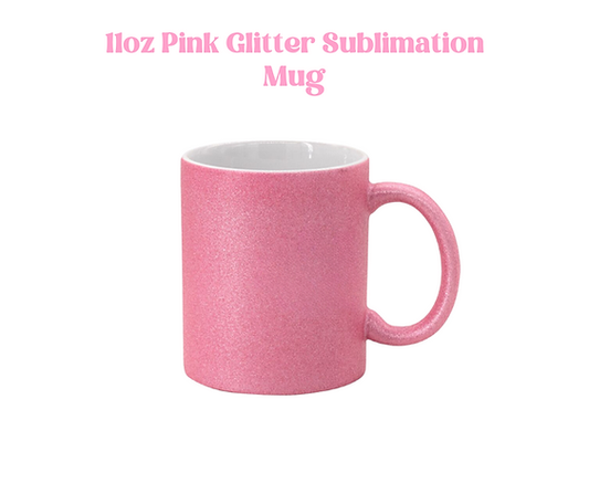 11oz Pink Glitter Sublimation Mug