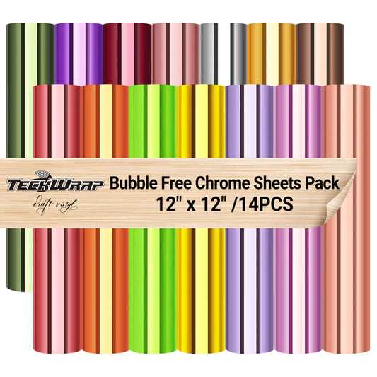 Bubble Free Mirror Chrome Sheet Pack x 14 Sheets