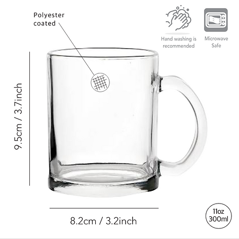 Clear Sublimation Mug 11oz (330ml)