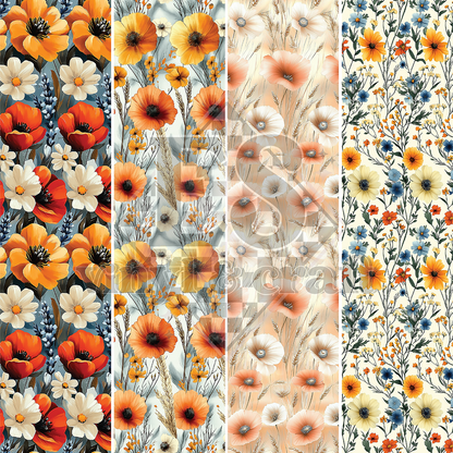 Meadow Florals - Line Split - 12" x 12" Sheet
