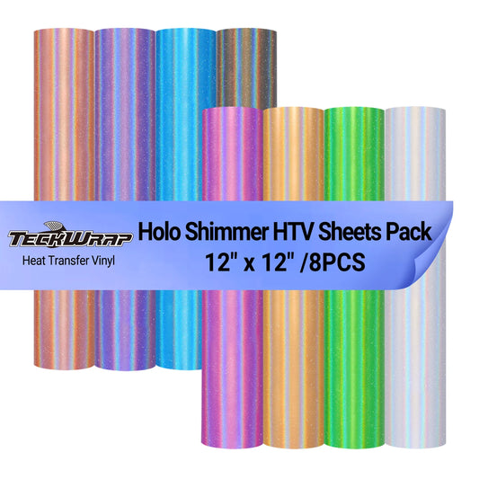 Teckwrap Holographic Shimmer HTV Sheet Pack (8 Sheets)
