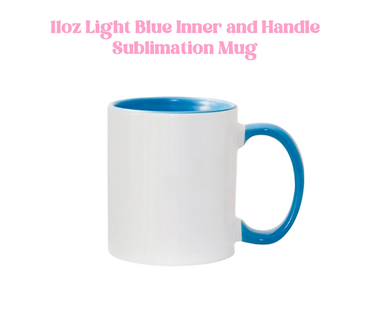 11oz Light Blue Inner and Handle Sublimation Mug