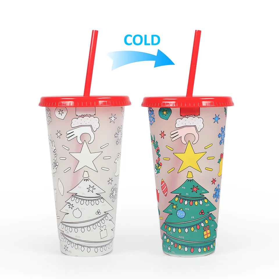 Christmas Cold Colour Change 24oz Cold Cups