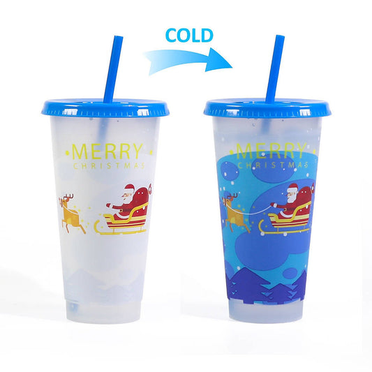Christmas Blue Cold Colour Change Cup 24oz