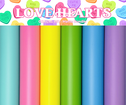 Love Hearts - Oracal 651 Matte or Glossy Roll Bundles x 6 Rolls