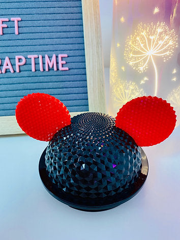 Mouse Ears Snowglobe Lid - Black & Red