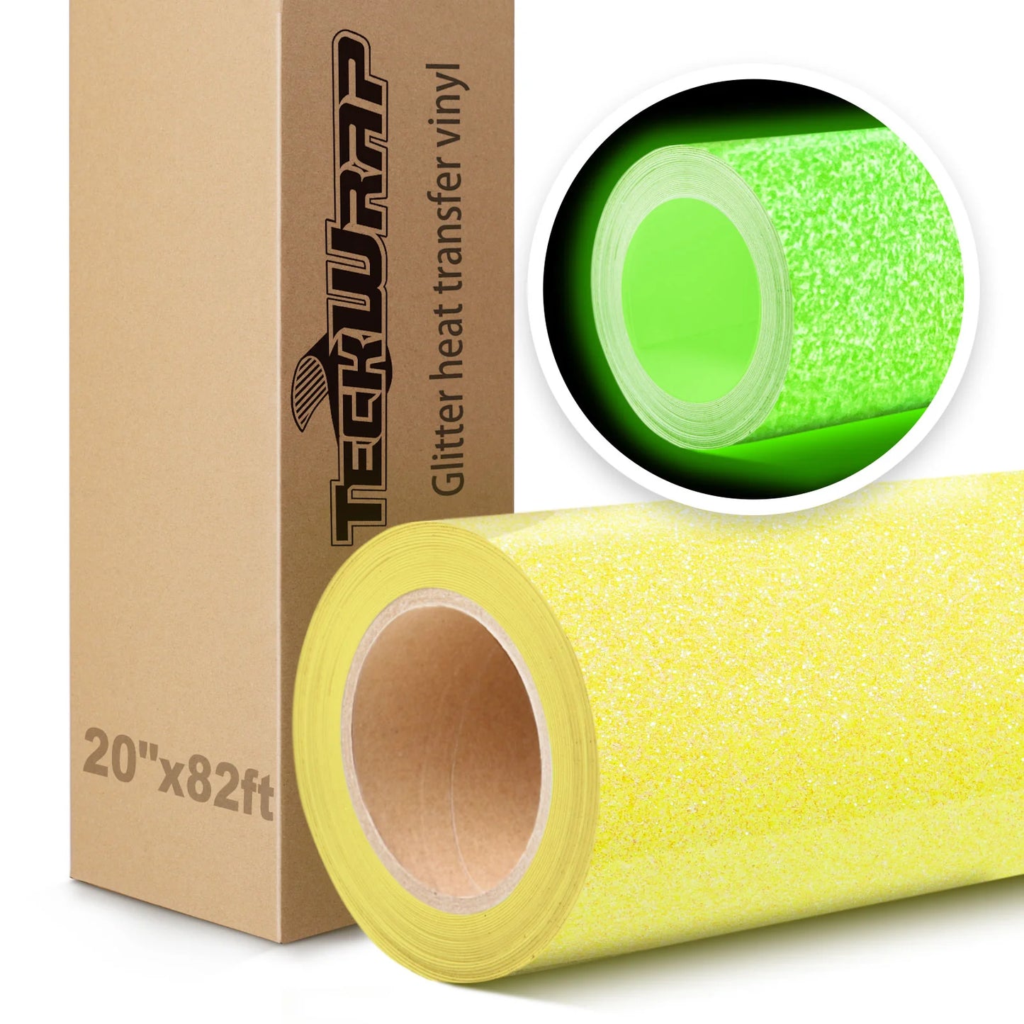 Teckwrap 20" Glow in the Dark Glitter Heat Transfer Vinyl