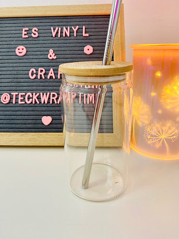 Libbey Glasses 16oz - Vinyl or UVDTF - Plastic Straw